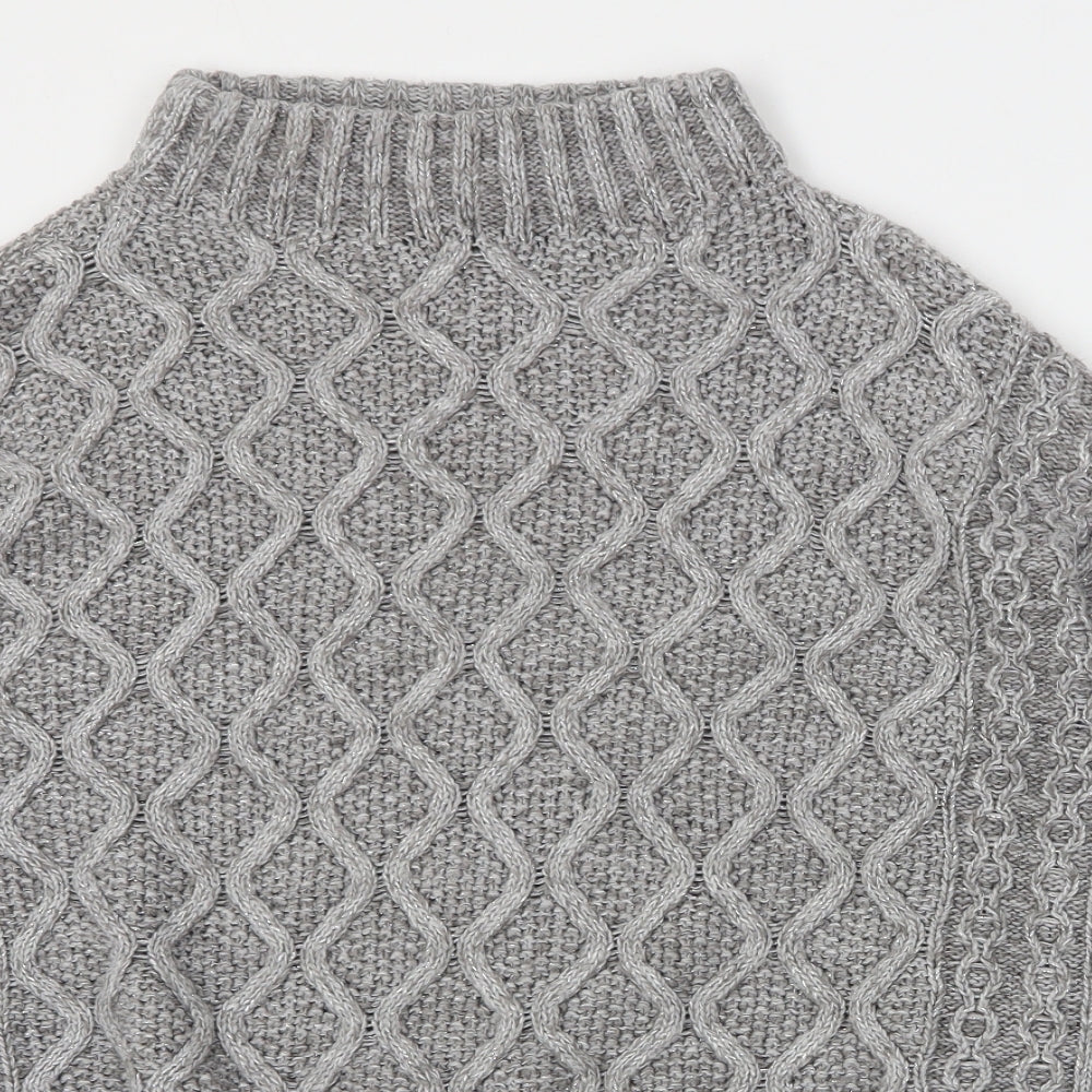 NEXT Womens Grey High Neck  Acrylic Pullover Jumper Size S