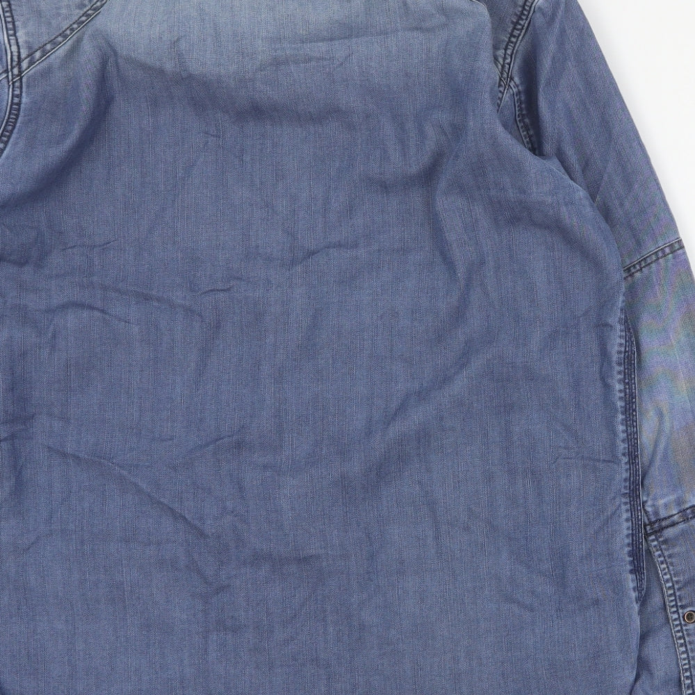 Timberland Mens Blue  Cotton  Button-Up Size L Collared Button