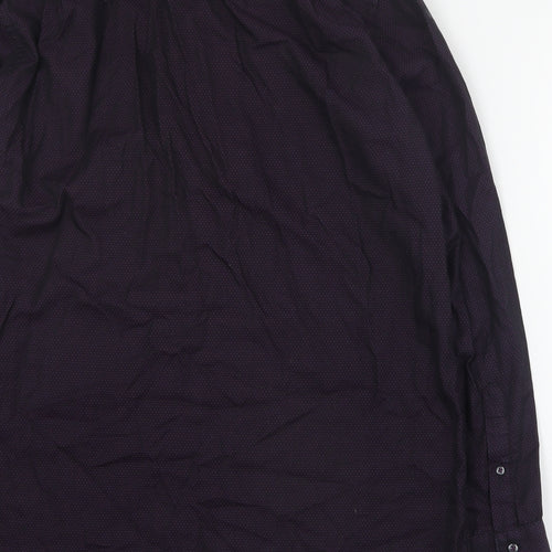 NEXT Mens Purple Geometric Cotton  Dress Shirt Size 16 Collared Button