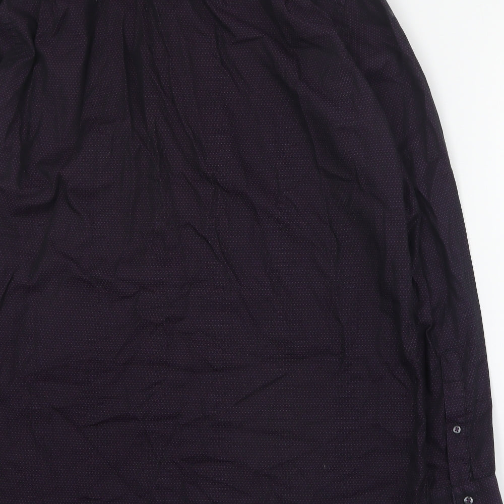NEXT Mens Purple Geometric Cotton  Dress Shirt Size 16 Collared Button