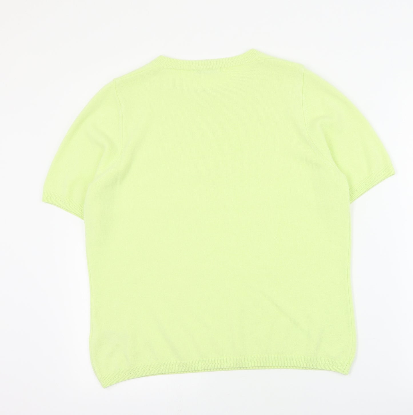 Classic Womens Green Round Neck  Acrylic Pullover Jumper Size 14