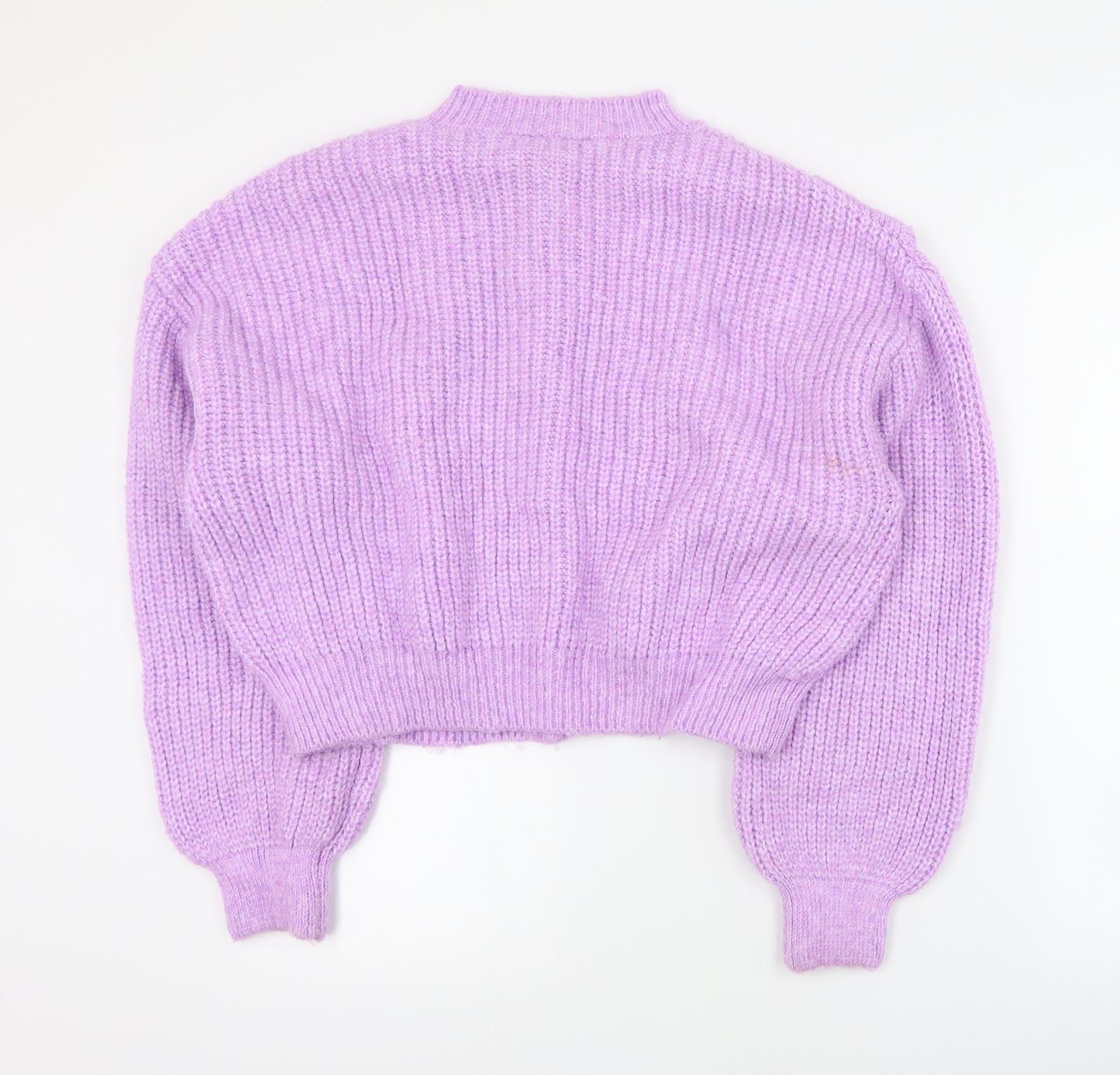 George Womens Purple Round Neck  Acrylic Cardigan Jumper Size XS