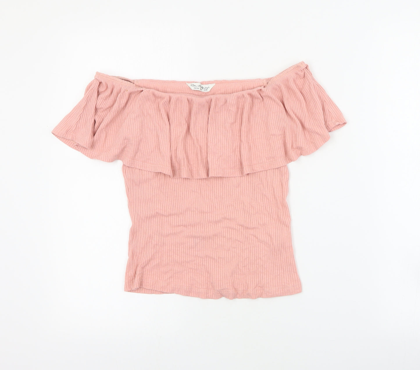 Miss Selfridge Womens Pink  Viscose Basic Blouse Size 10 Off the Shoulder