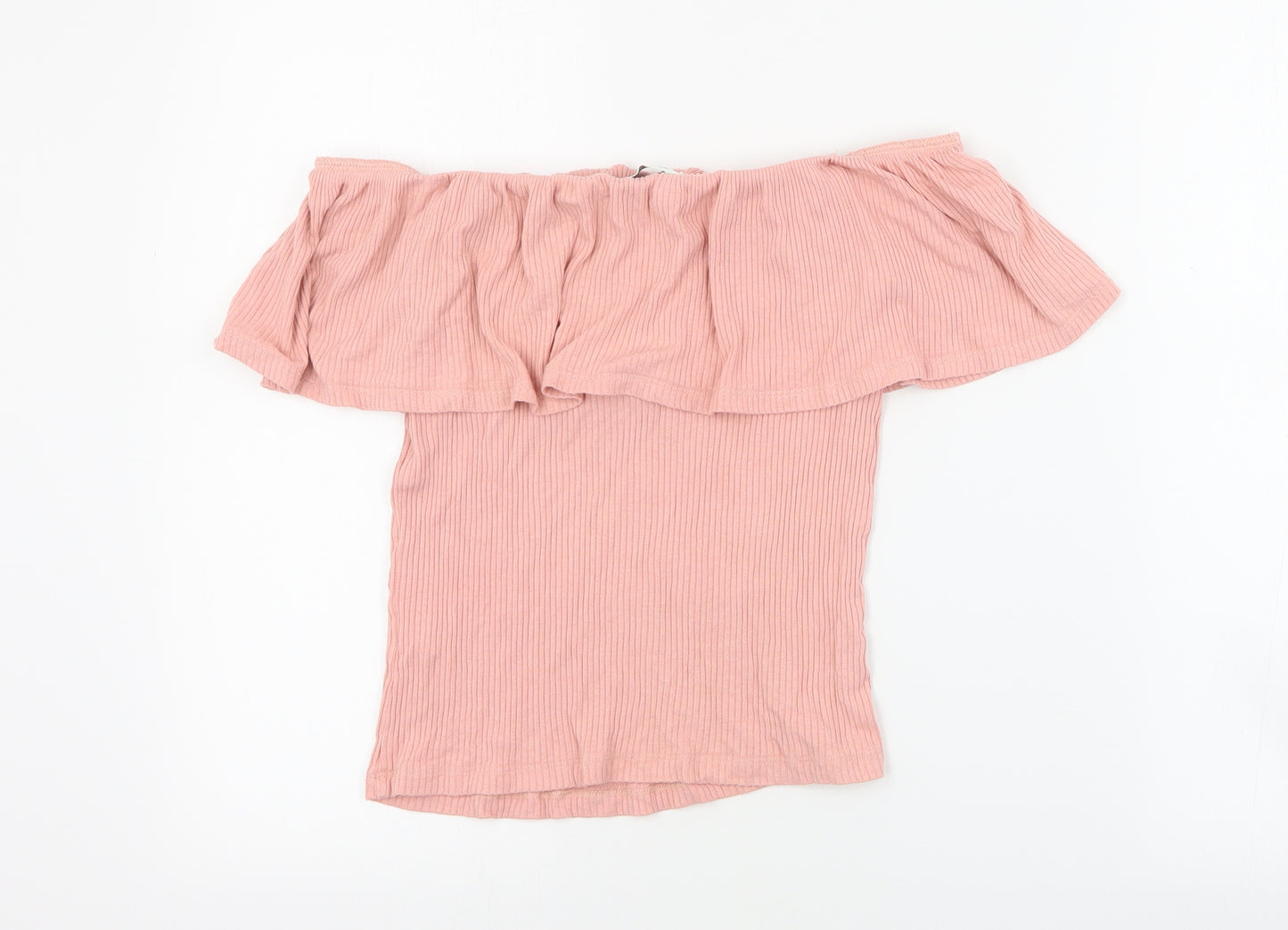 Miss Selfridge Womens Pink  Viscose Basic Blouse Size 10 Off the Shoulder