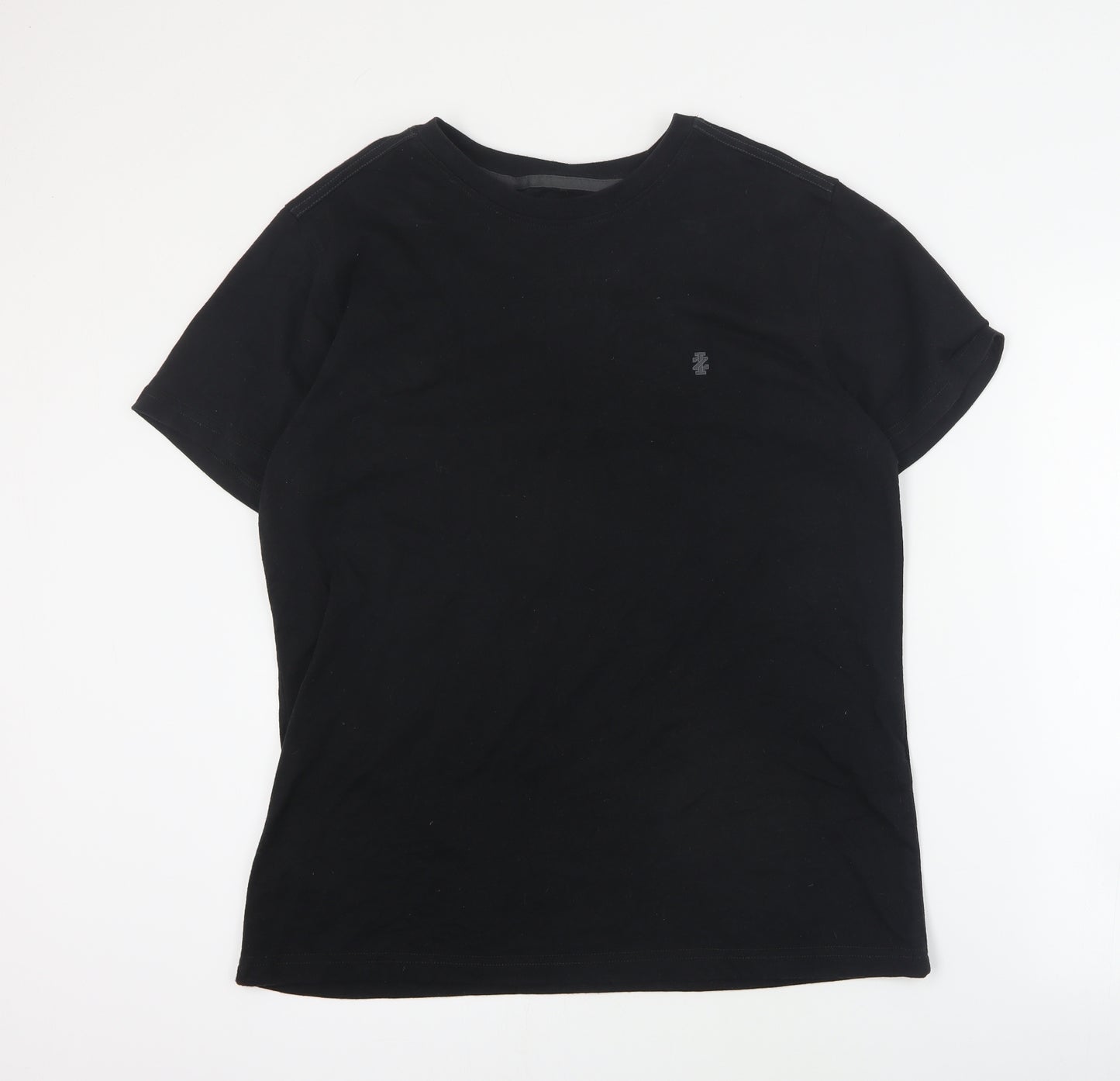 IZOD Mens Black  Cotton  T-Shirt Size L Crew Neck