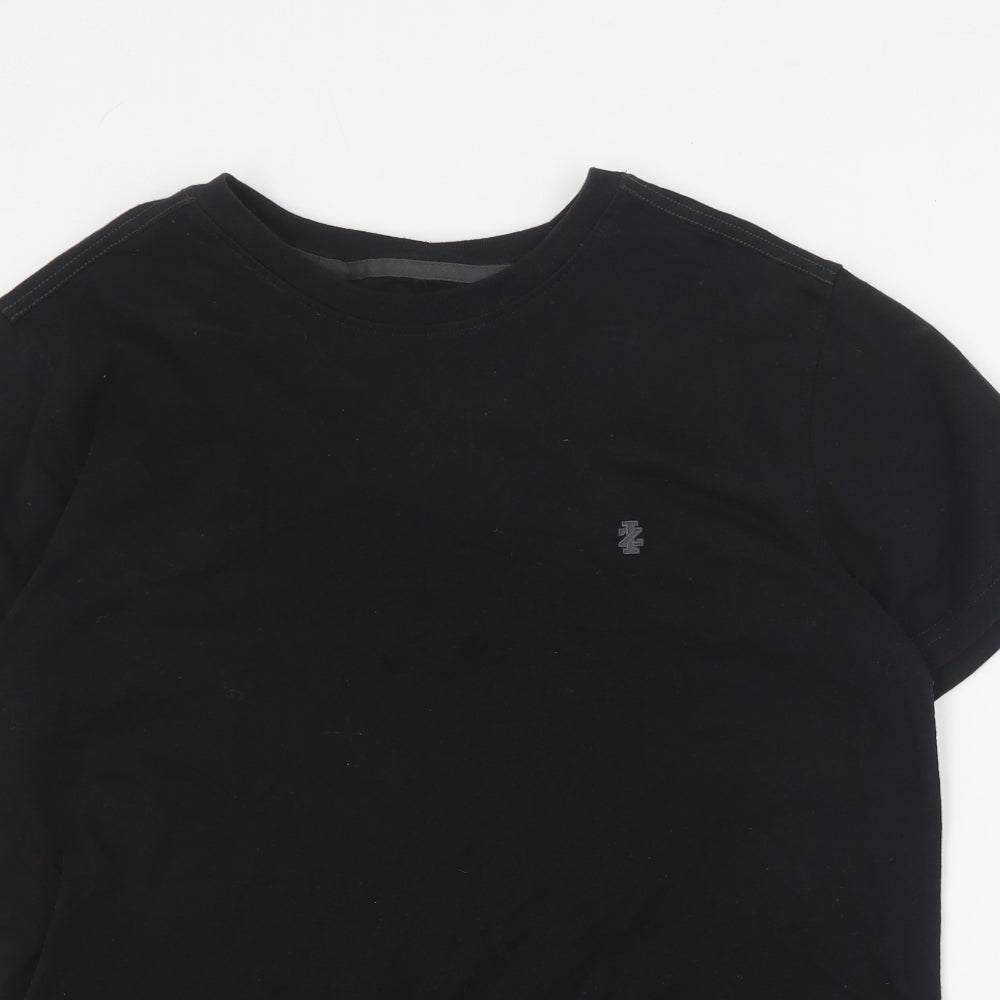 IZOD Mens Black  Cotton  T-Shirt Size L Crew Neck