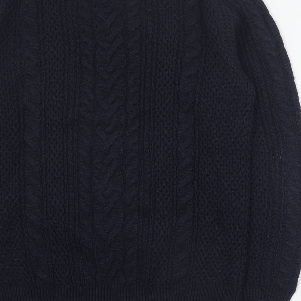 F&F Mens Black Round Neck  Acrylic Pullover Jumper Size M