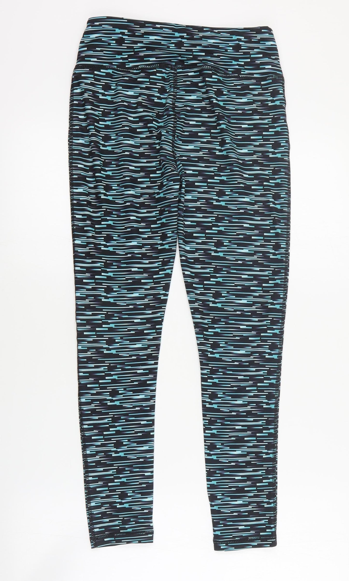 Dunnes Womens Blue Geometric Polyester Cropped Leggings Size S L24 in Regular Pullover