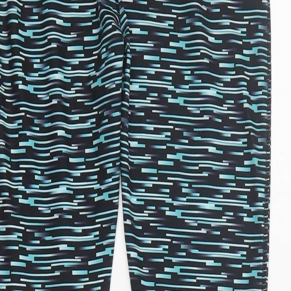 Dunnes Womens Blue Geometric Polyester Cropped Leggings Size S L24 in Regular Pullover