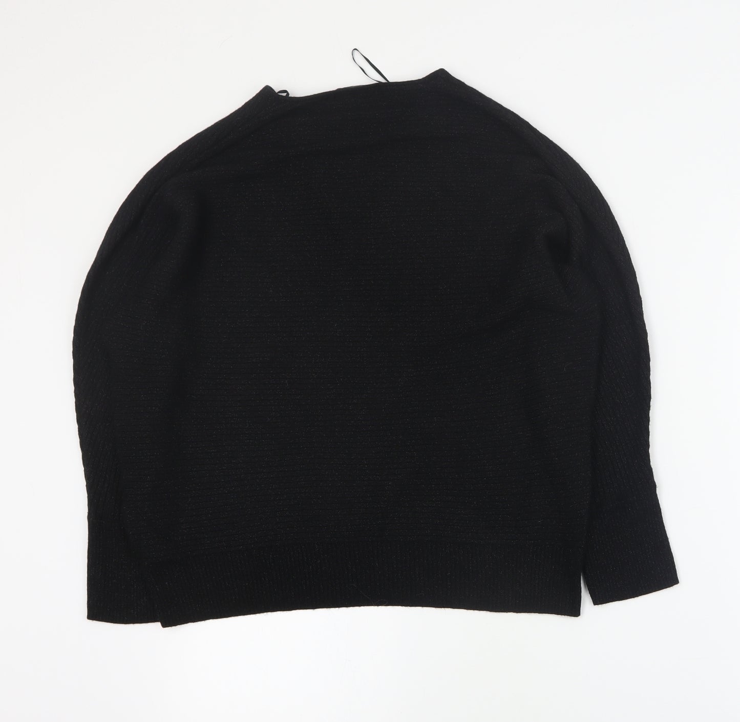 F&F Womens Black V-Neck  Viscose Pullover Jumper Size 12