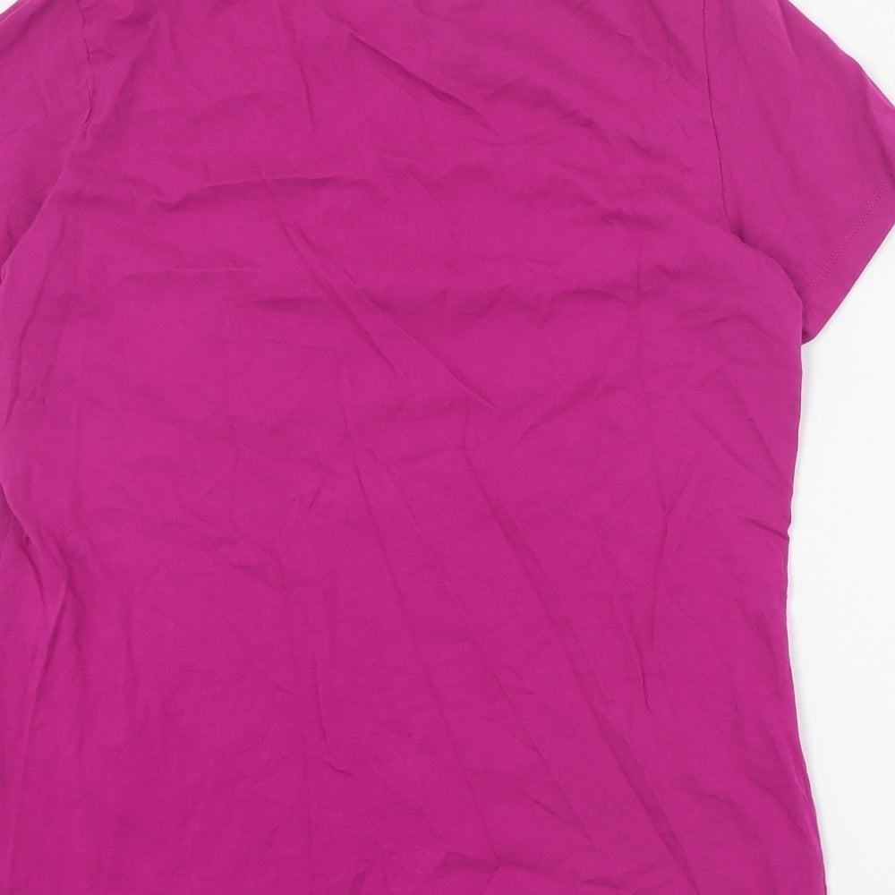 PUMA Womens Pink  Cotton Basic T-Shirt Size M Crew Neck