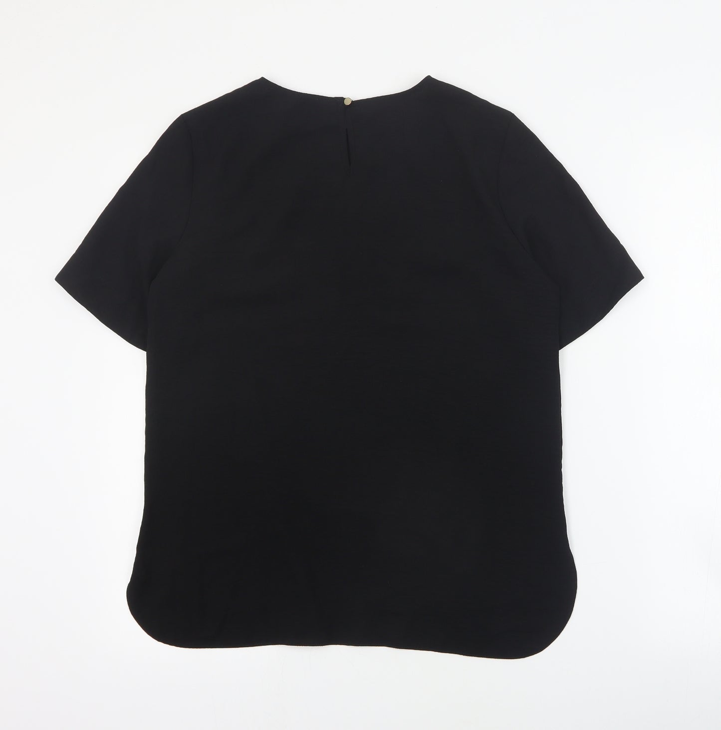 Primark Womens Black  Polyester Basic Blouse Size 8 Round Neck