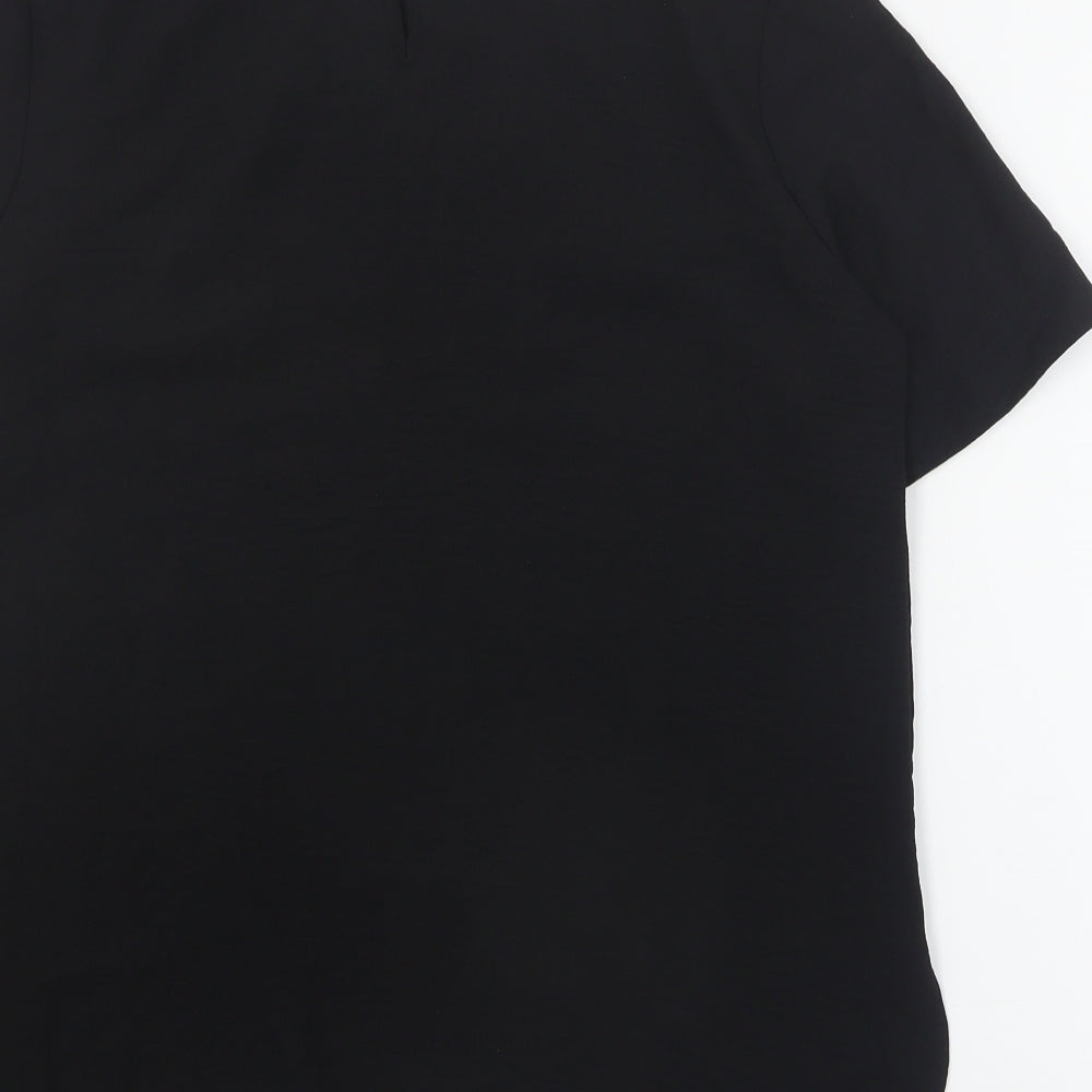 Primark Womens Black  Polyester Basic Blouse Size 8 Round Neck