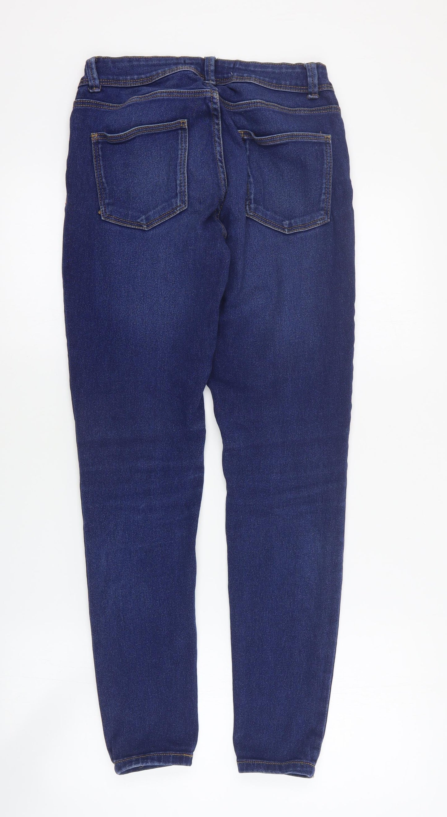 Primark Womens Blue  Cotton Skinny Jeans Size 10 L28 in Regular Zip