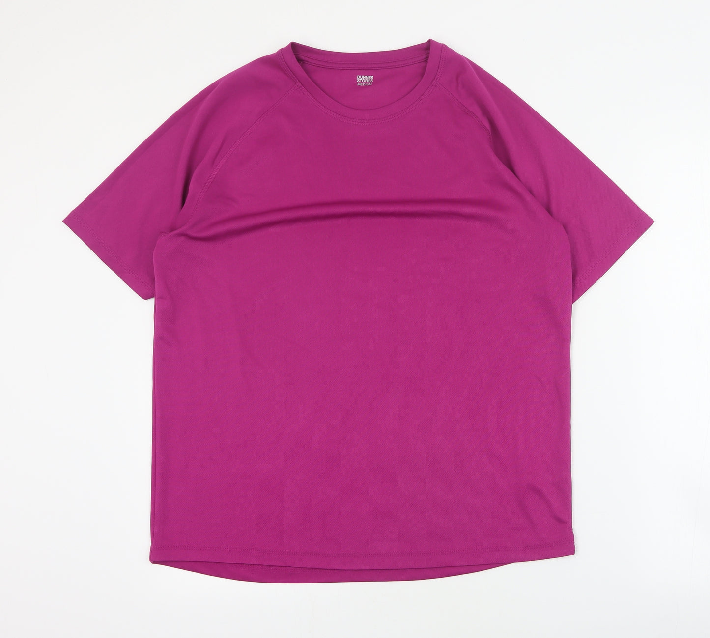 Dunnes Mens Pink  Polyester  T-Shirt Size M Round Neck