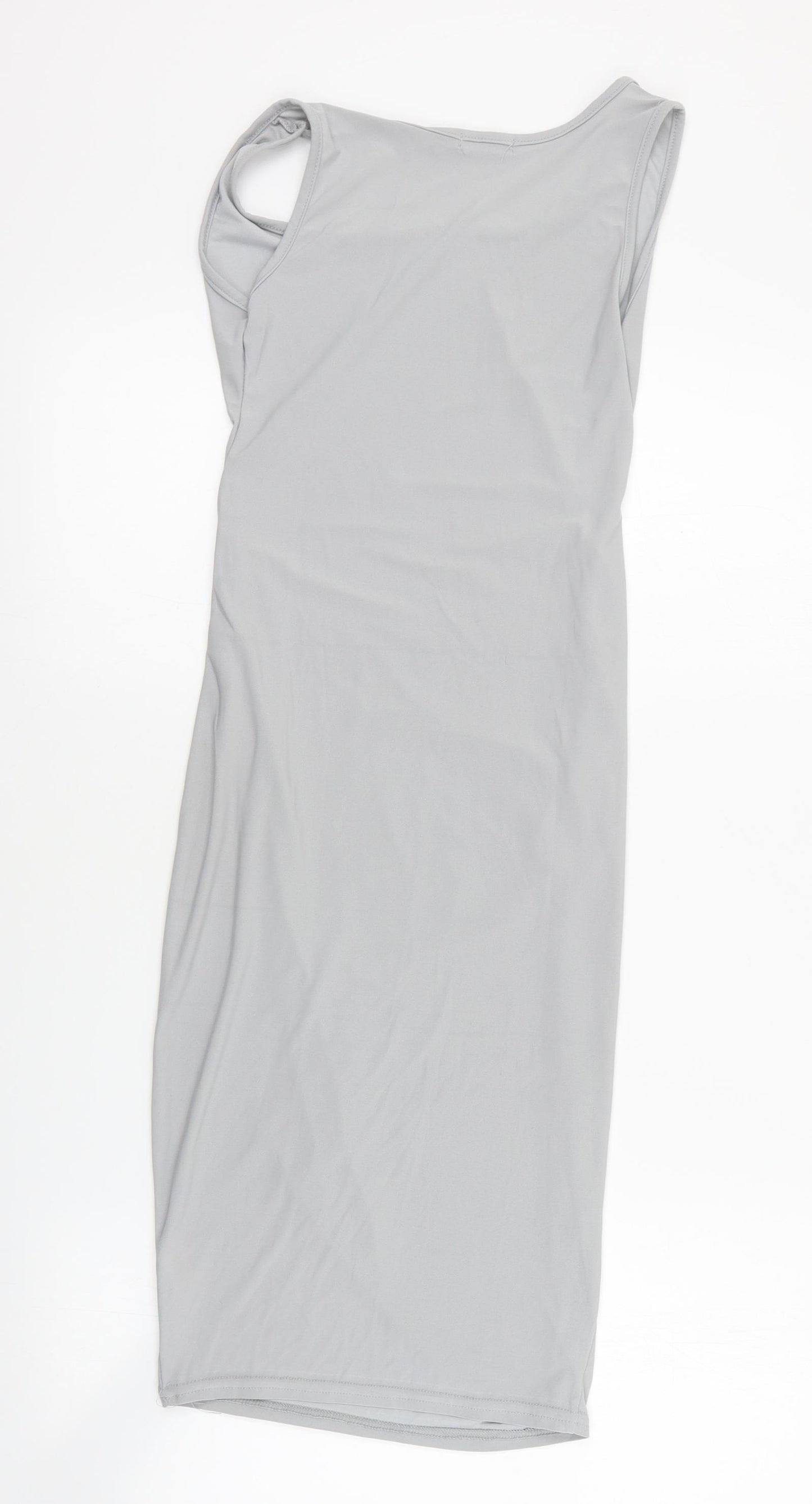 Boohoo Womens Grey  Polyester Bodycon  Size 8  Square Neck Pullover