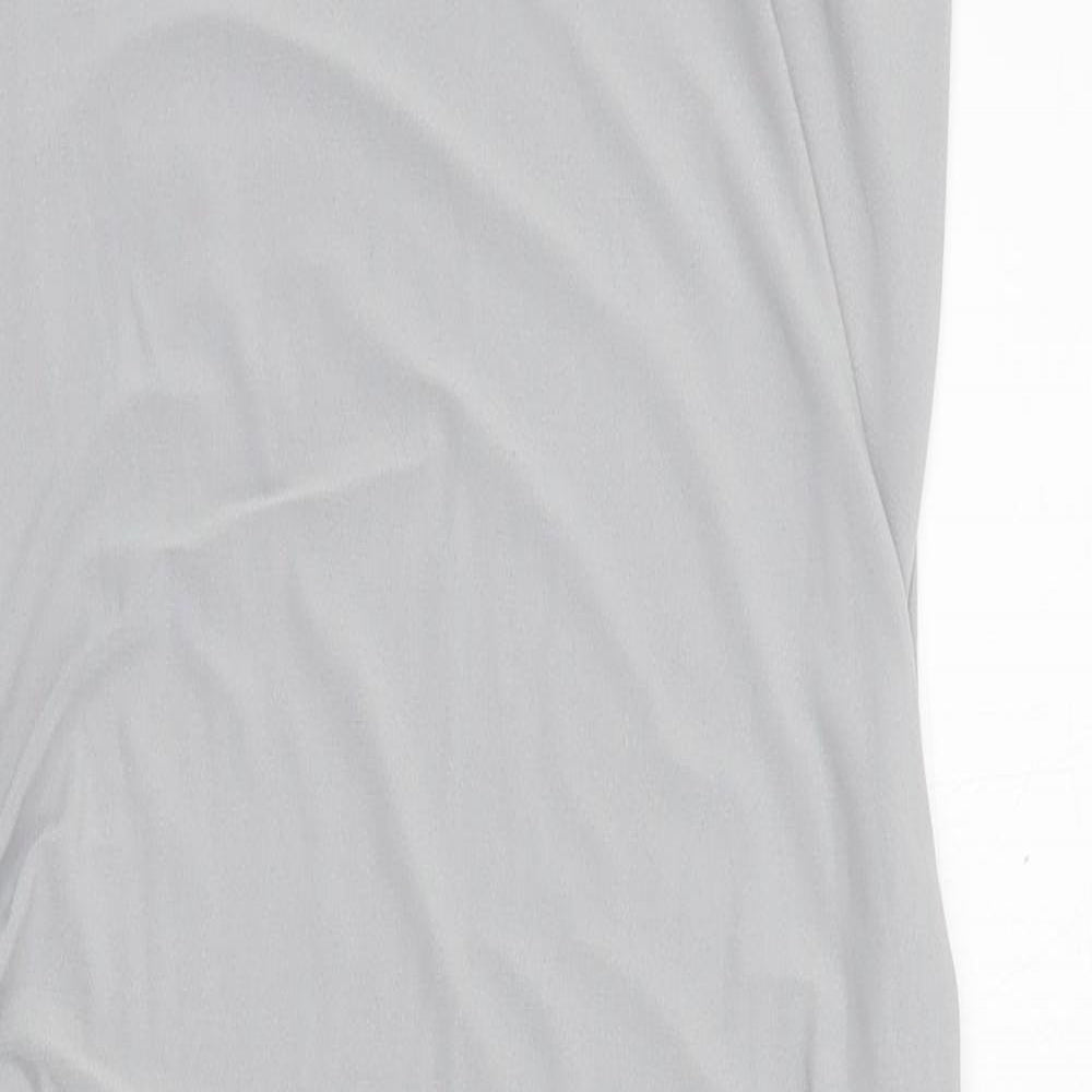 Boohoo Womens Grey  Polyester Bodycon  Size 8  Square Neck Pullover