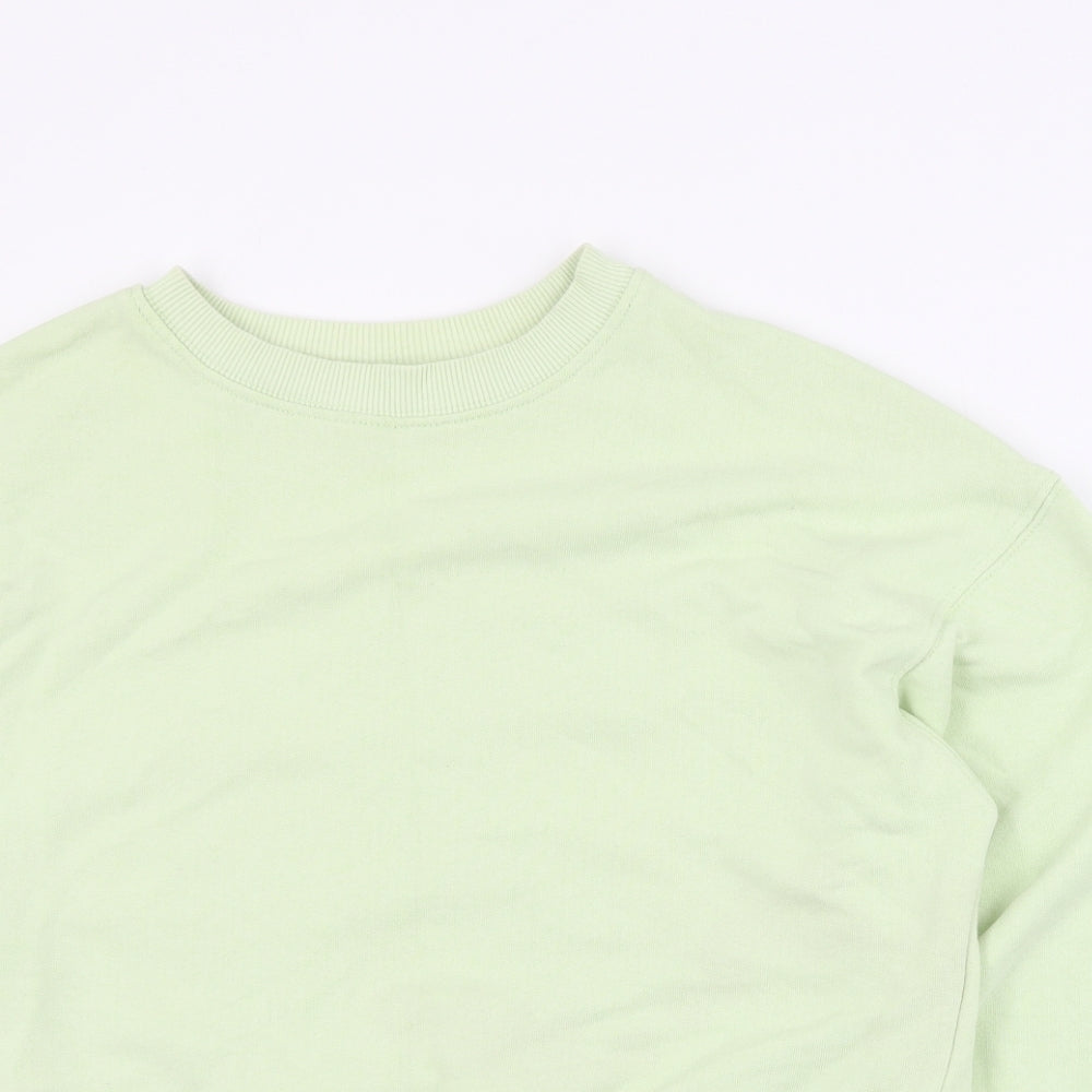 Pull & Bear Womens Green  Polyester Pullover Sweatshirt Size S  Pullover - Cropped