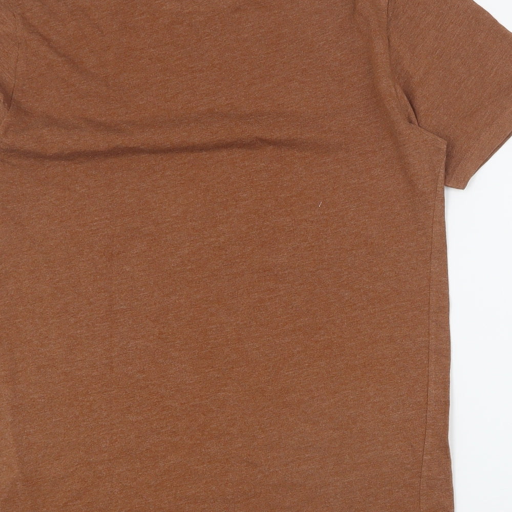 Matalan Mens Brown  Cotton  T-Shirt Size M Crew Neck