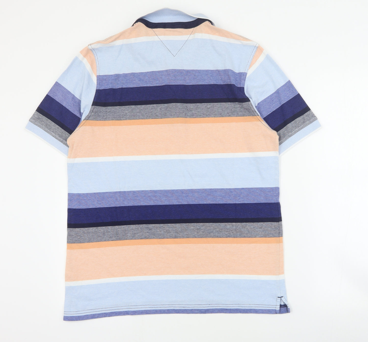 Lincoln Mens Multicoloured Striped Cotton  Polo Size M Collared Button