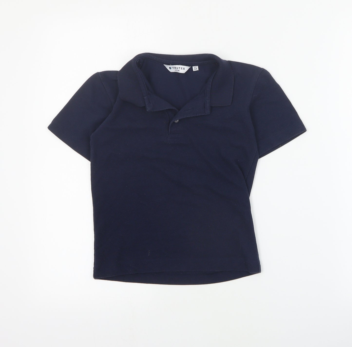 Trutex Boys Blue  Polyester Basic Polo Size 5-6 Years Collared Button
