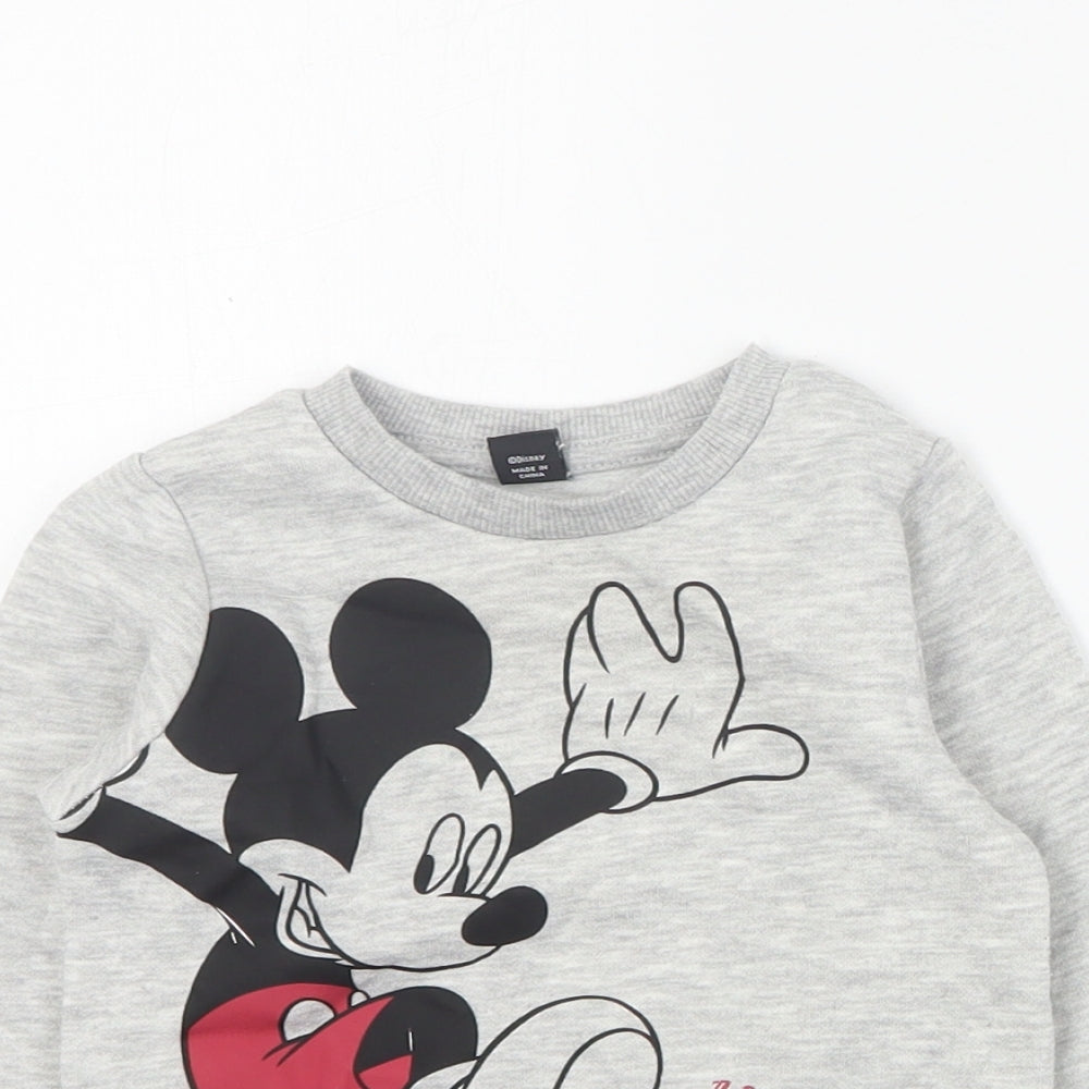 Primark Baby Grey  Cotton Pullover Jumper Size 12-18 Months  Pullover - Mickey Mouse