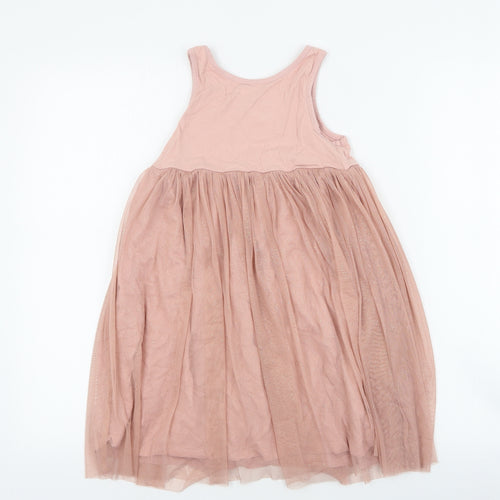 NEXT Girls Pink  Polyester Tutu Dress  Size 7 Years  Round Neck Pullover
