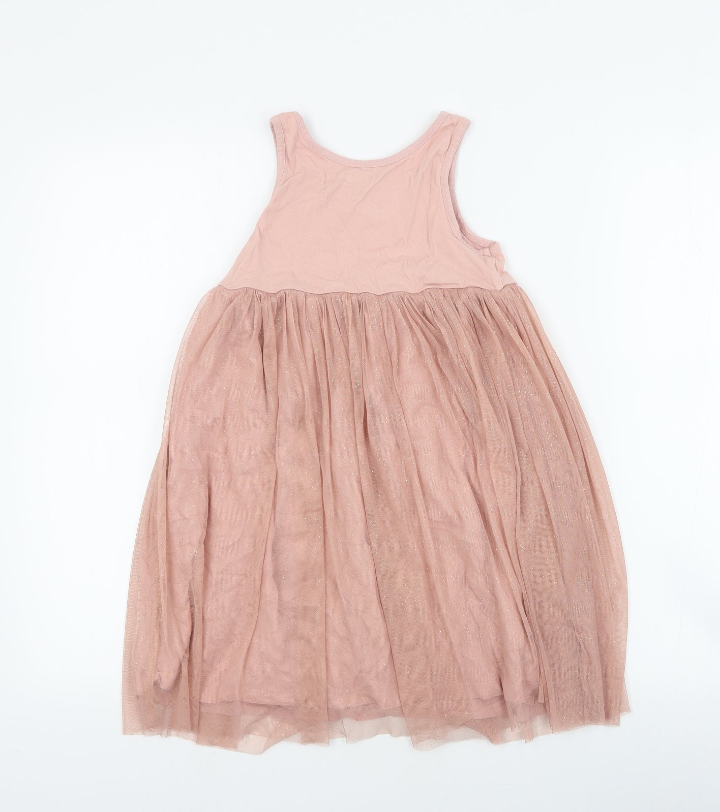 NEXT Girls Pink  Polyester Tutu Dress  Size 7 Years  Round Neck Pullover