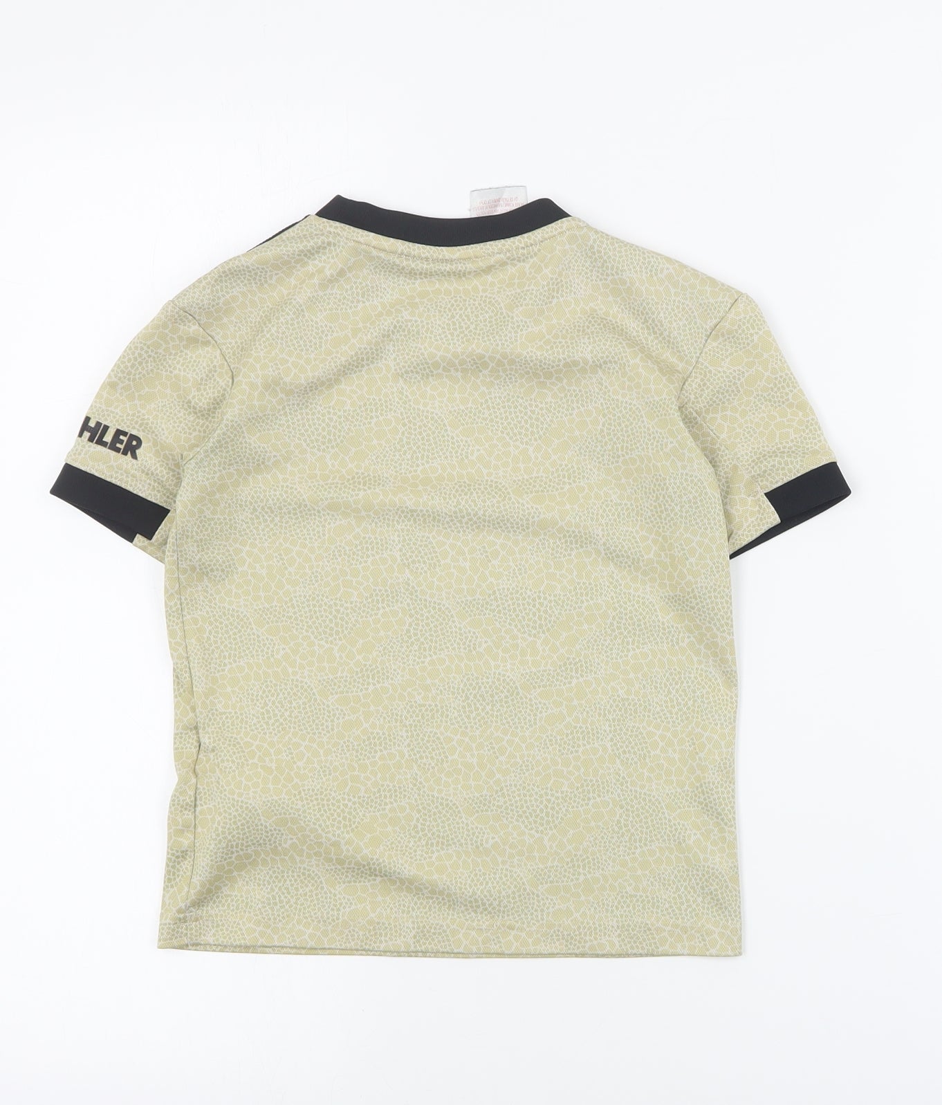 adidas Boys Beige  Polyester Basic T-Shirt Size 5-6 Years Crew Neck Pullover - Manchester United FC