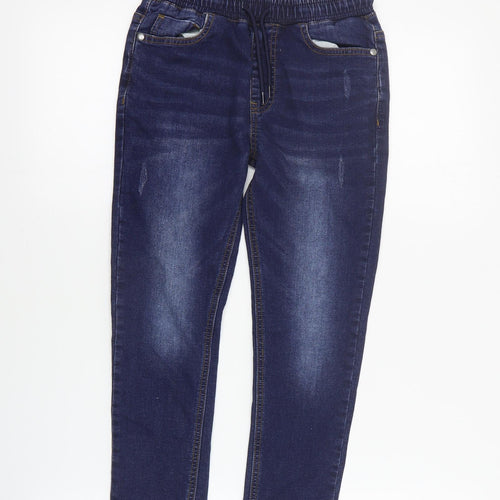 NEXT Boys Blue  Cotton Skinny Jeans Size 8 Years  Regular Drawstring