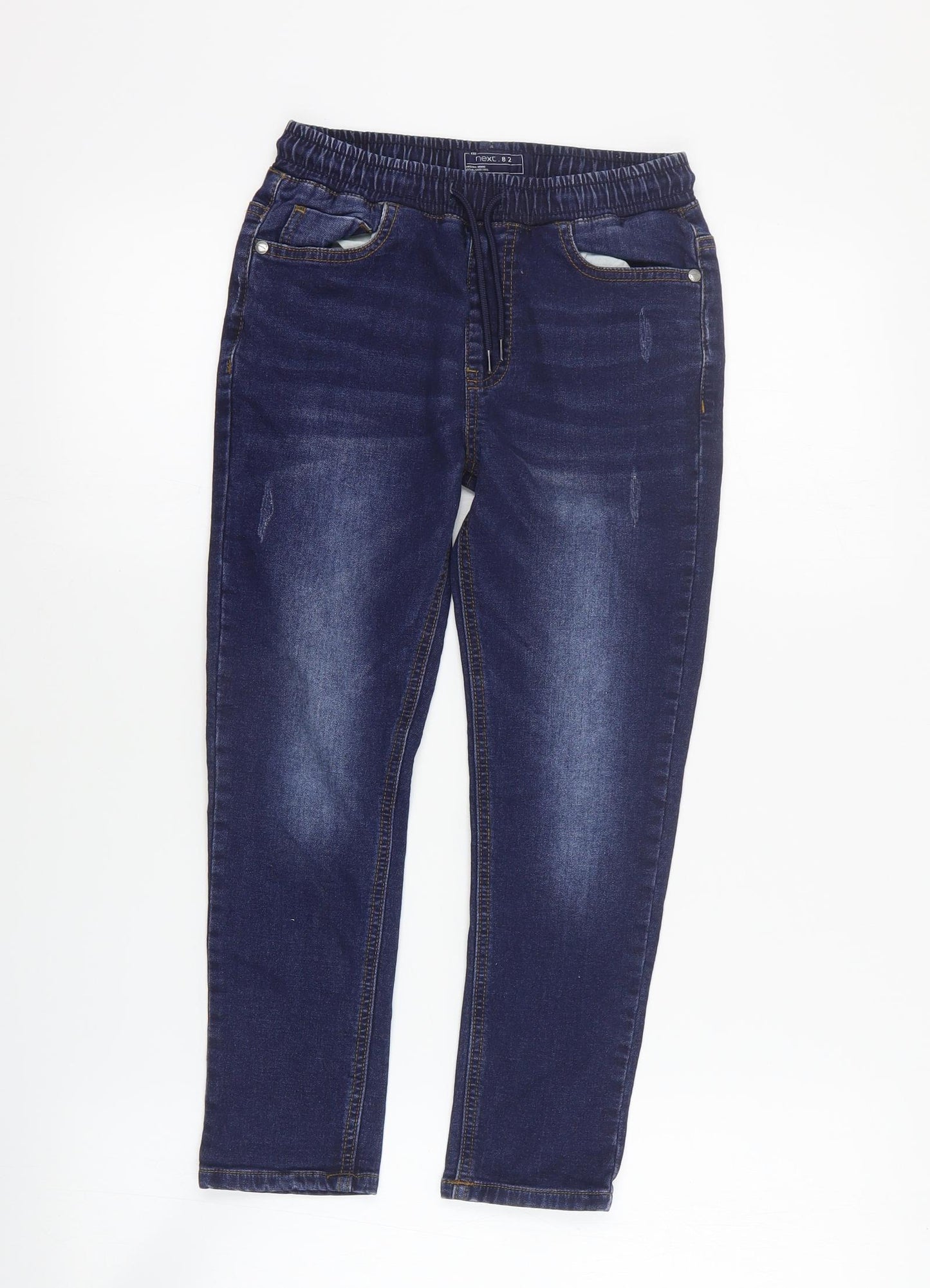 NEXT Boys Blue  Cotton Skinny Jeans Size 8 Years  Regular Drawstring