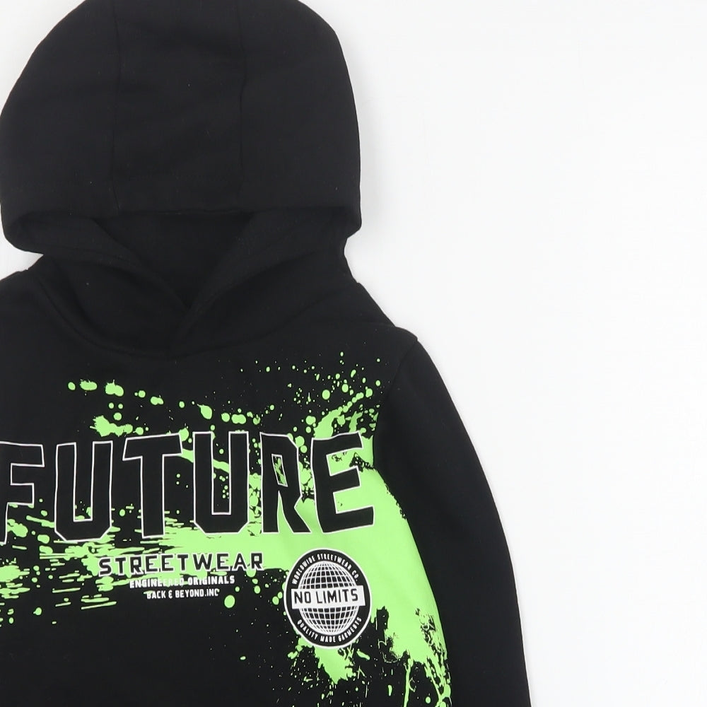 Dunnes Girls Black  Cotton Pullover Hoodie Size 4-5 Years  Pullover