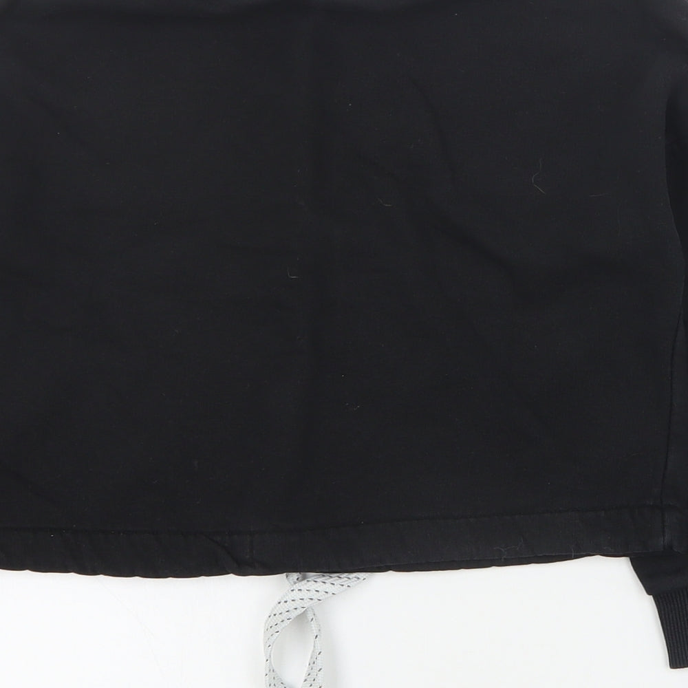 Marks and Spencer Girls Black  Cotton Pullover Sweatshirt Size 7-8 Years  Pullover - Cropped