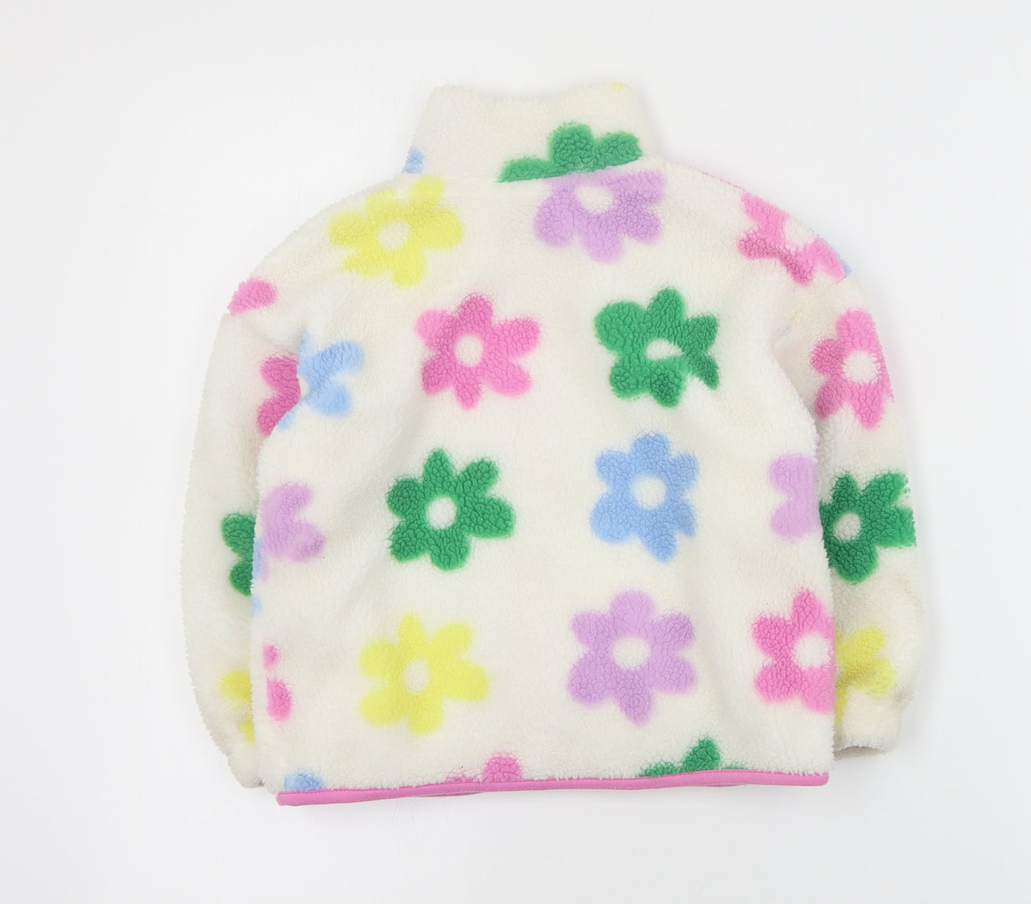 Primark Girls Ivory Floral  Jacket Coat Size 4-5 Years  Zip