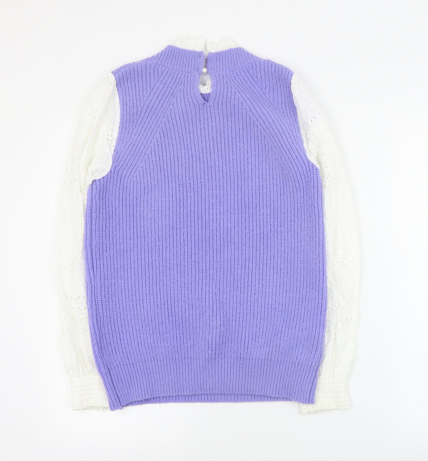 Gallery Womens Purple High Neck  Acrylic Pullover Jumper Size S