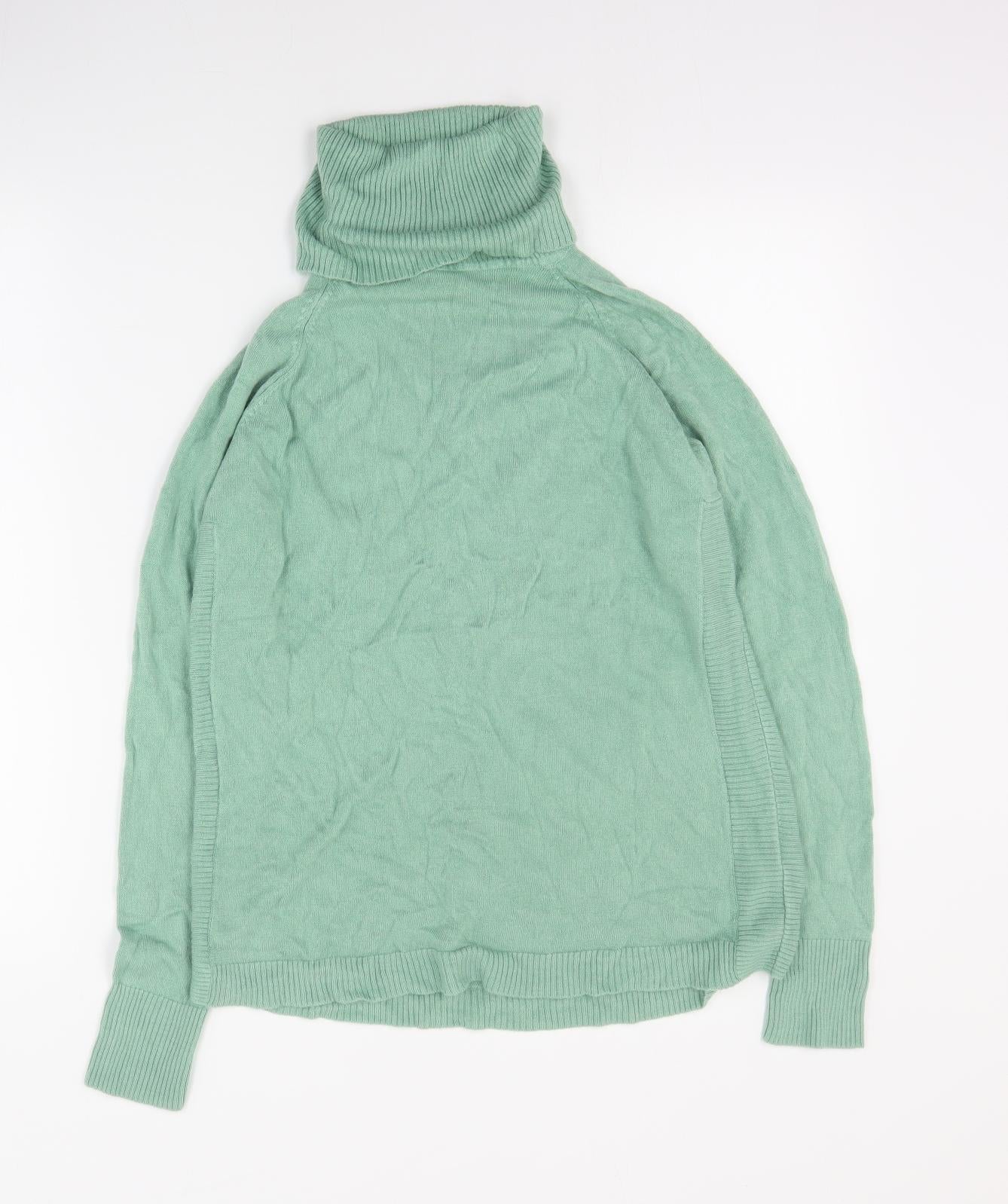 Dunnes Womens Green Roll Neck  Acrylic Pullover Jumper Size XS