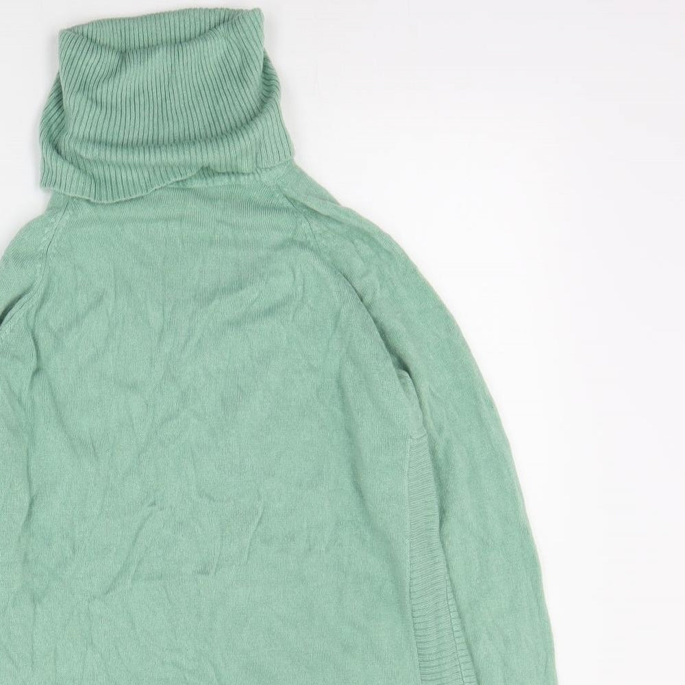 Dunnes Womens Green Roll Neck  Acrylic Pullover Jumper Size XS