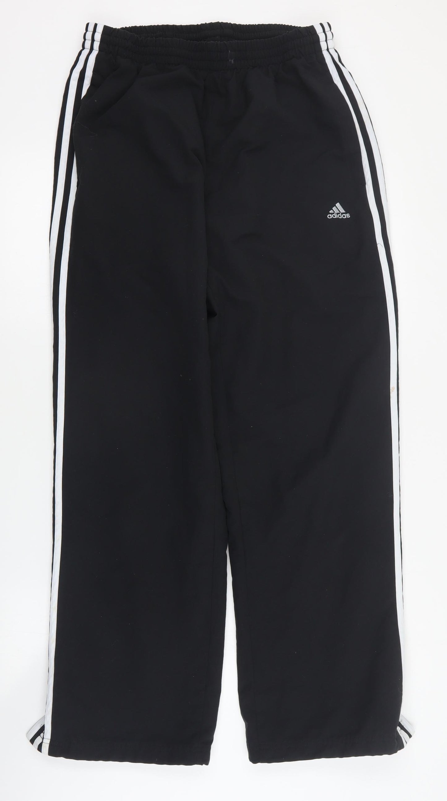 adidas Womens Black  Polyester Jogger Trousers Size M L28 in Regular