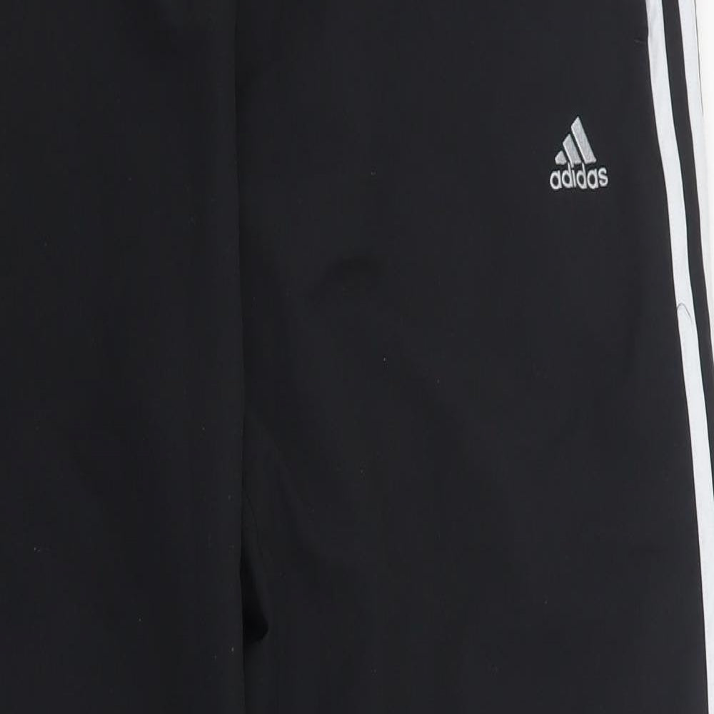 adidas Womens Black  Polyester Jogger Trousers Size M L28 in Regular
