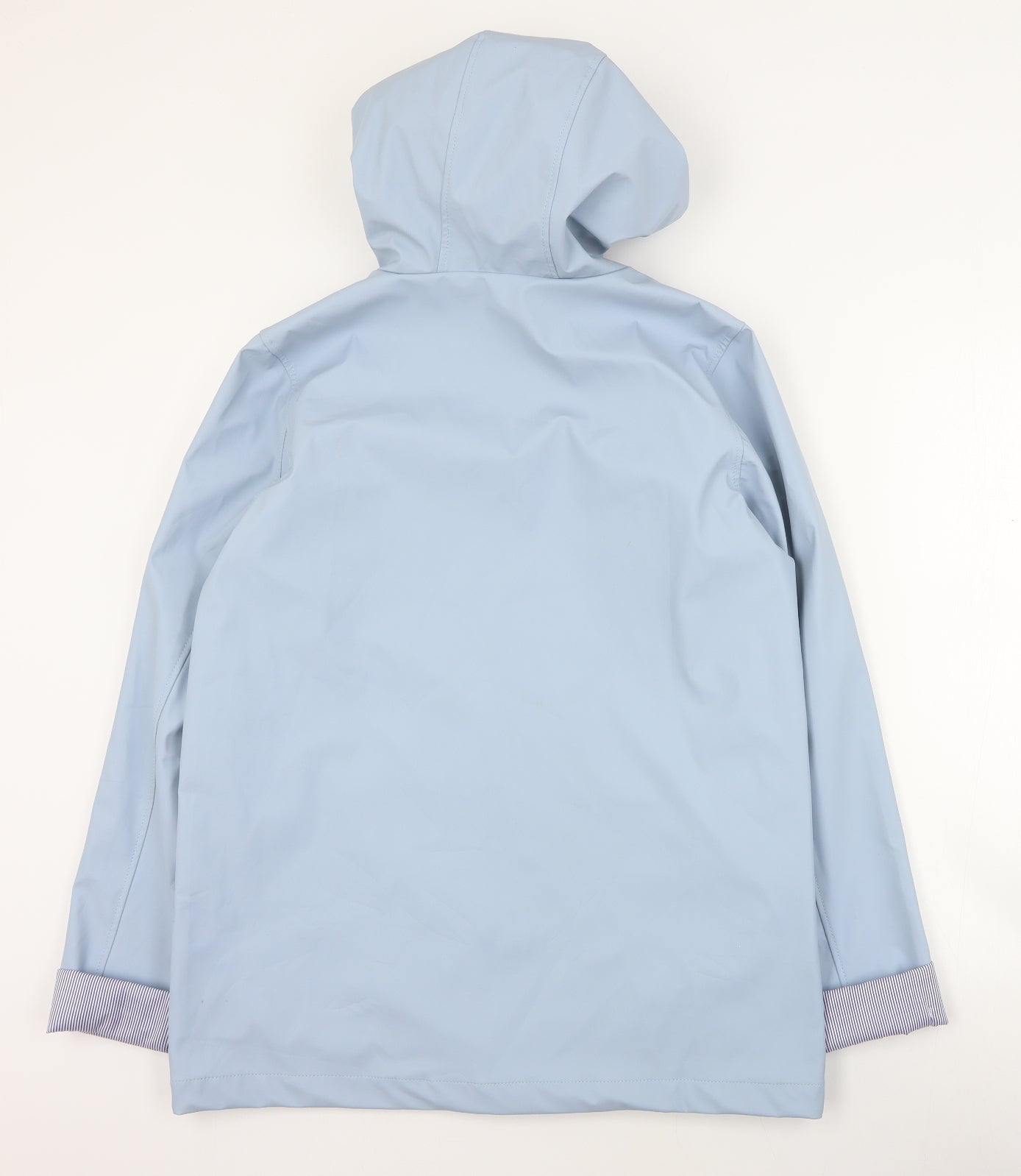 Boohoo Womens Blue   Rain Coat Coat Size S  Zip