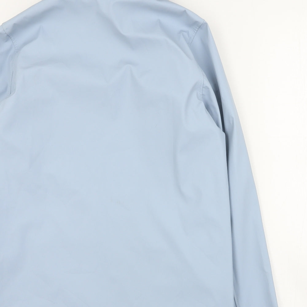 Boohoo Womens Blue   Rain Coat Coat Size S  Zip