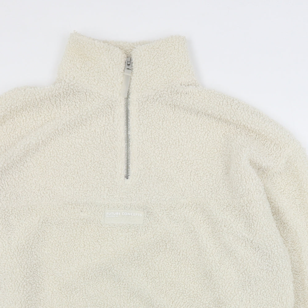 H&M Womens Ivory  Polyester Pullover Sweatshirt Size S  Pullover