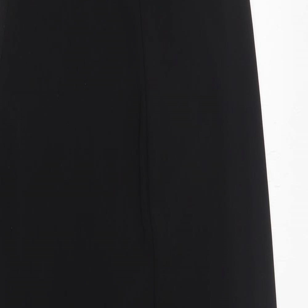 Boohoo Womens Black  Polyester Ball Gown  Size 8  V-Neck Zip