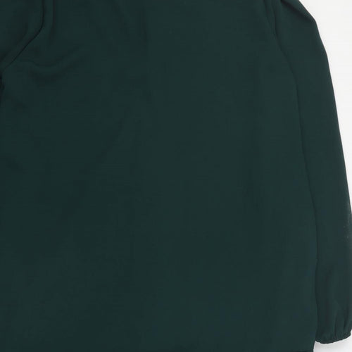 New Look Womens Green  Polyester Shift  Size 8  V-Neck Button