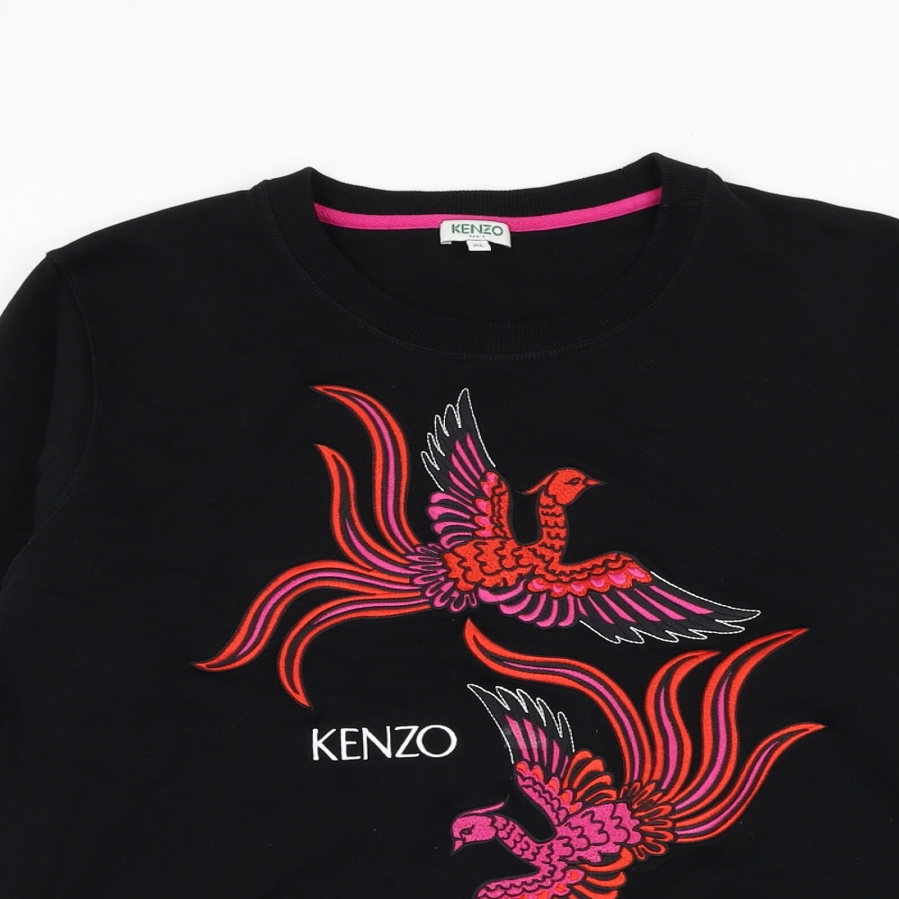 KENZO Womens Black  Cotton Pullover Sweatshirt Size XL  Pullover