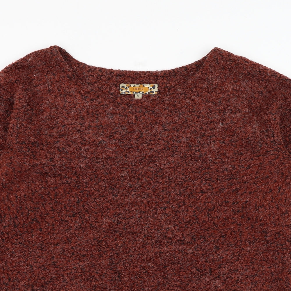 NEXT Womens Red Round Neck  Polyester Pullover Jumper Size 12