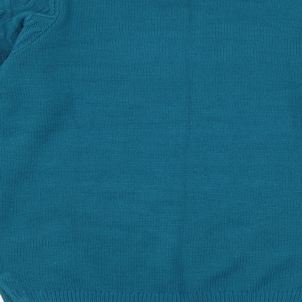 EWM Womens Blue Round Neck  Acrylic Pullover Jumper Size 14
