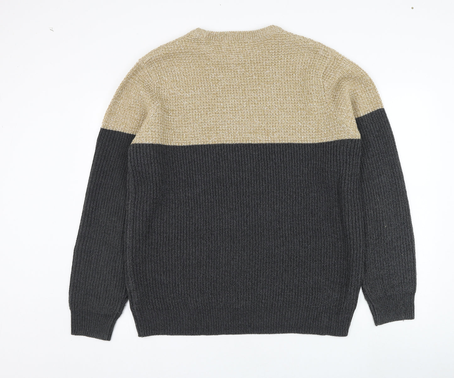 F&F Mens Grey Round Neck  Acrylic Pullover Jumper Size XL