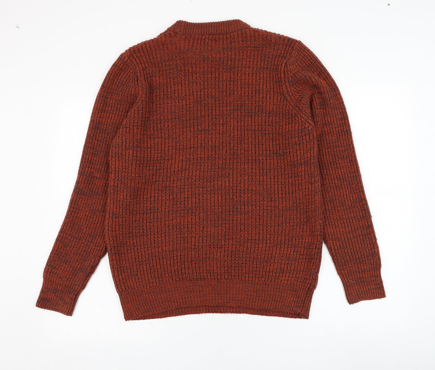 George Mens Red Round Neck  Acrylic Pullover Jumper Size S