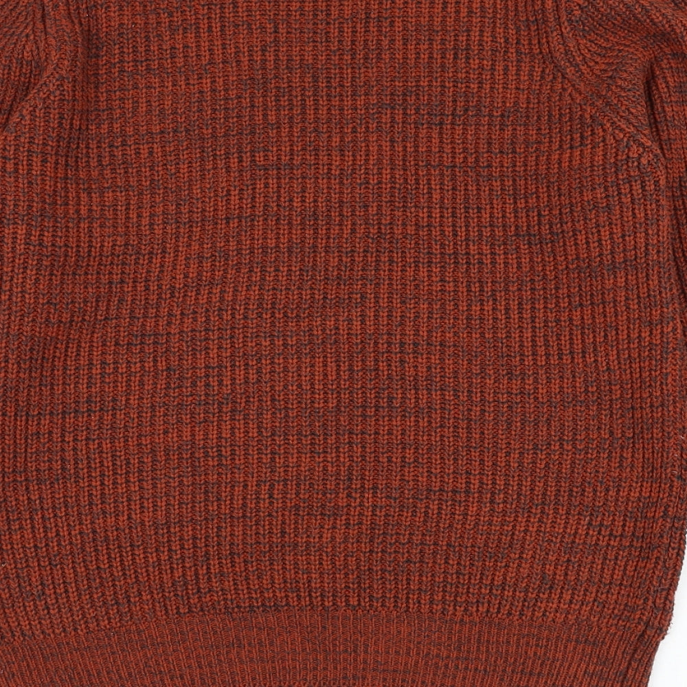 George Mens Red Round Neck  Acrylic Pullover Jumper Size S
